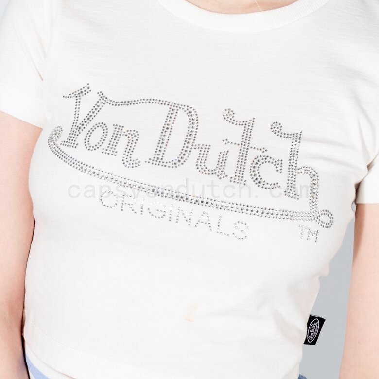 2023 Onlineshop Von Dutch Originals -Andrea kurzes Rundhals-T-Shirt, white F0817888-01676 Ankauf